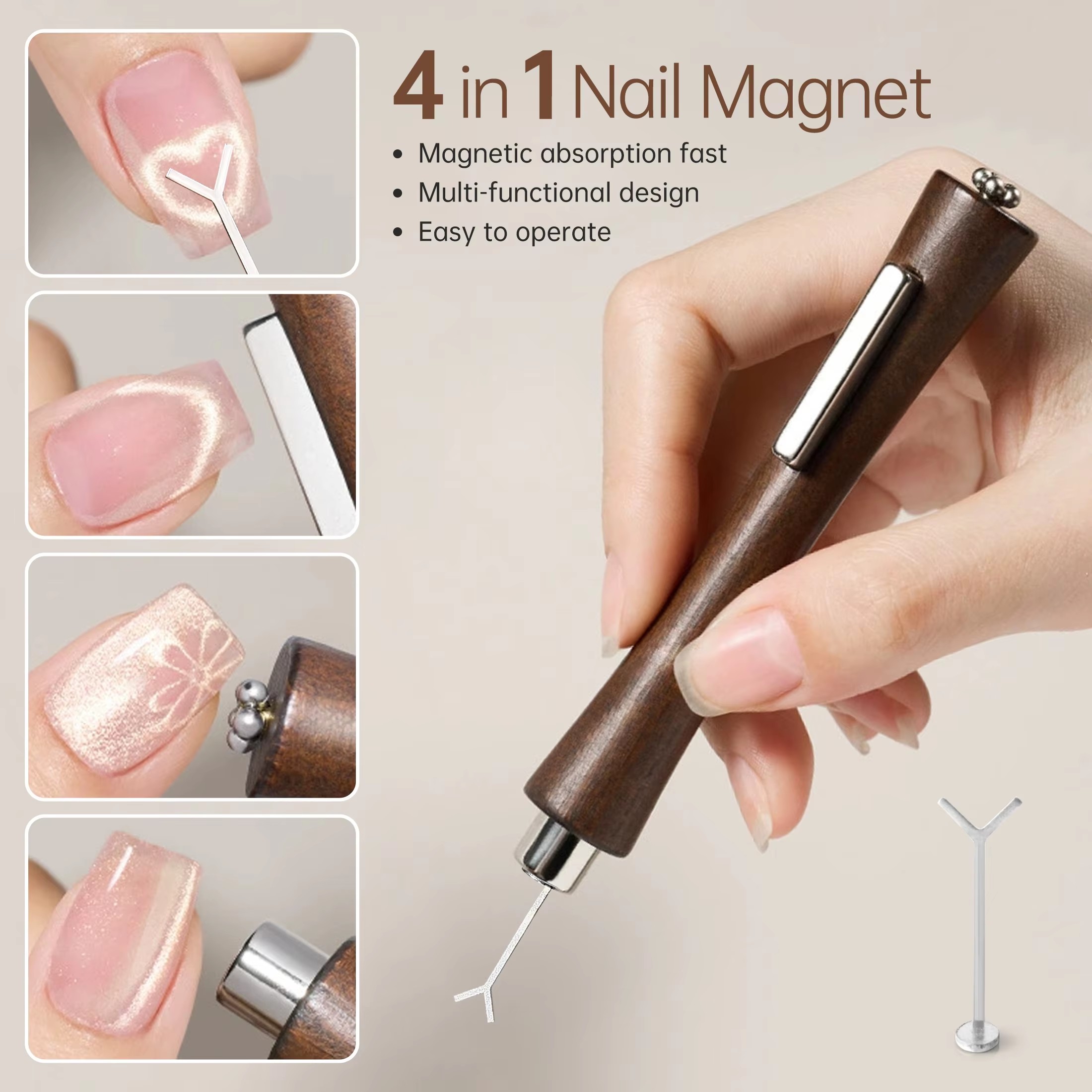 Contour Palette Stick - แท่งแม่เหล็กทำเล็บอเนกประสงค์ 3in1 แข็งแรง 2 ชิ้น พร้อมเหล็กรูปตัว